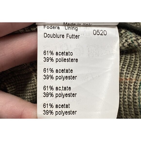 PIAZZA SEMPIONE Plaid New Wool Spandex Capri Cuffed Pants Italy Brown Sz S 78-3 - Picture 12 of 12